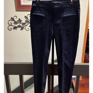 LOFT Dark Blue Curvy Skinny Ankle Pants With Zipper Pockets #DP324